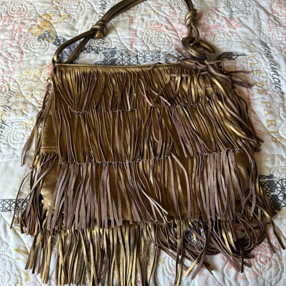 Vintage Sequoia Paris Fringed Bronze Bag